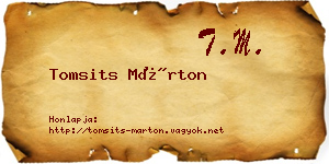 Tomsits Márton névjegykártya