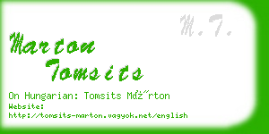 marton tomsits business card
